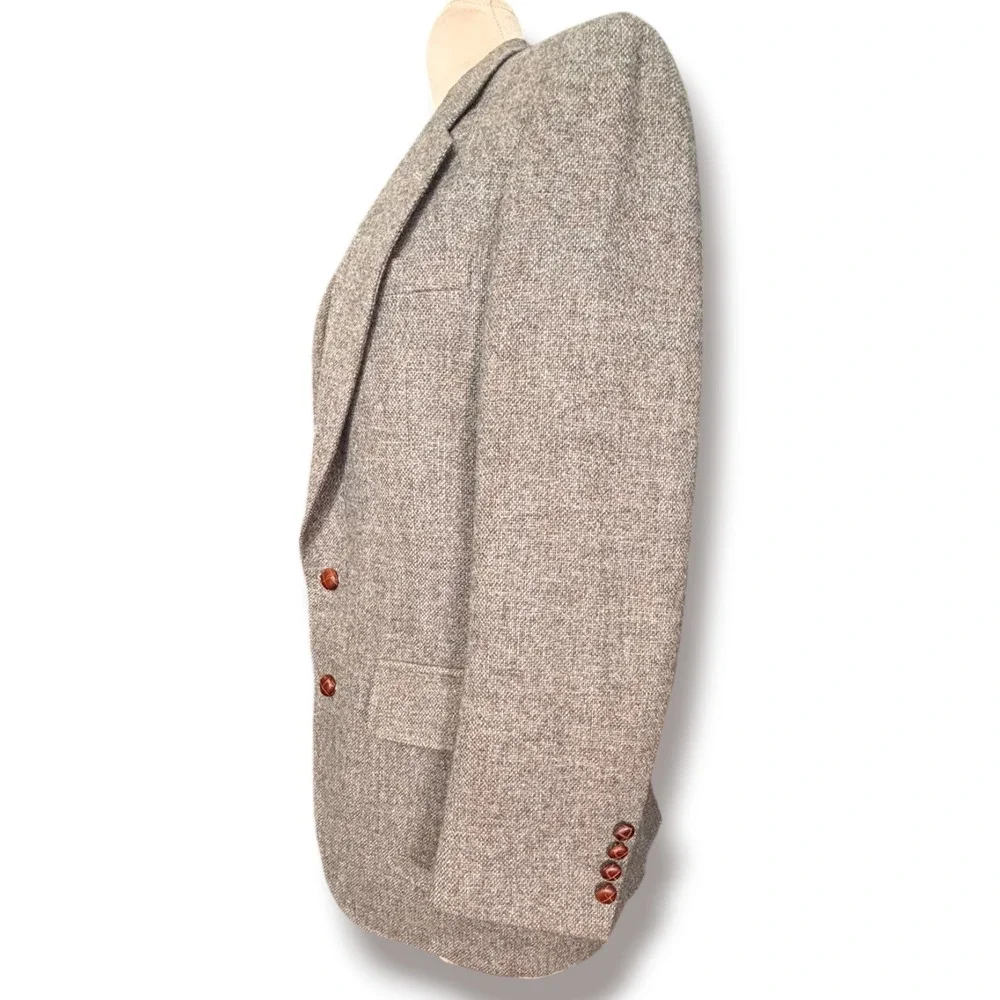 Glenthorne Shetland Wool Blazer Mens Gray Brown Tweed Sport Coat Jacket Heritage